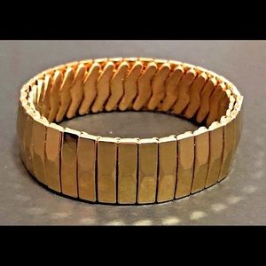 Vintage Gold Tone "Flex" Stretch Bangle Bracelet